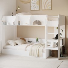White Bunk Bed with Storage