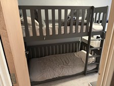 Solid Grey Bunk Beds Single